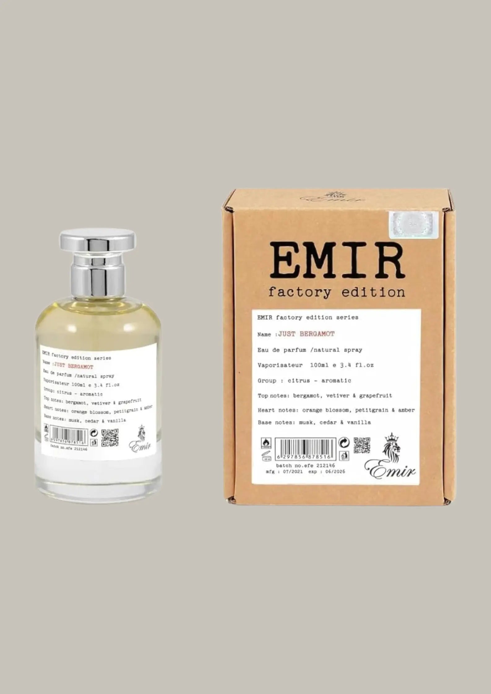 Eau de Parfum Just Bergamot - Emir 100 ML Inspiration : Bergamote 22 - Le Labo