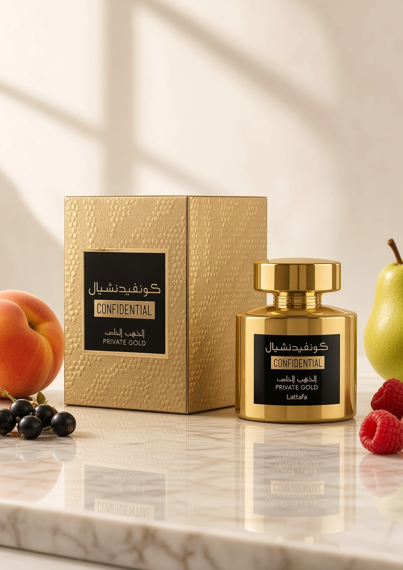 <tc>Eau de parfum</tc> <tc>Confidential</tc> <tc>Private</tc> <tc>Gold</tc> - Lattafa 100 ML