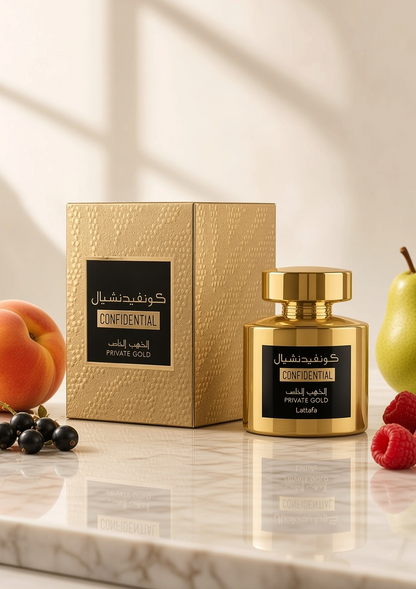 <tc>Eau de parfum</tc> <tc>Confidential</tc> <tc>Private</tc> <tc>Gold</tc> - Lattafa 100 ML