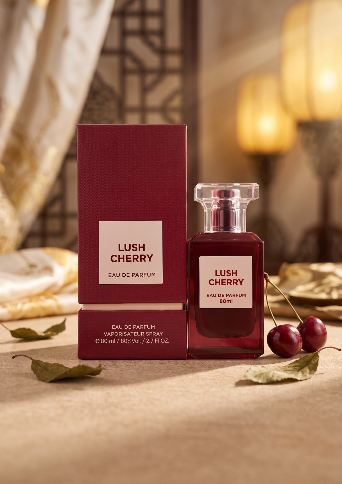 <tc>Eau de Parfum</tc> <tc>Lush Cherry</tc> - <tc>Fragrance World</tc> 80 ML