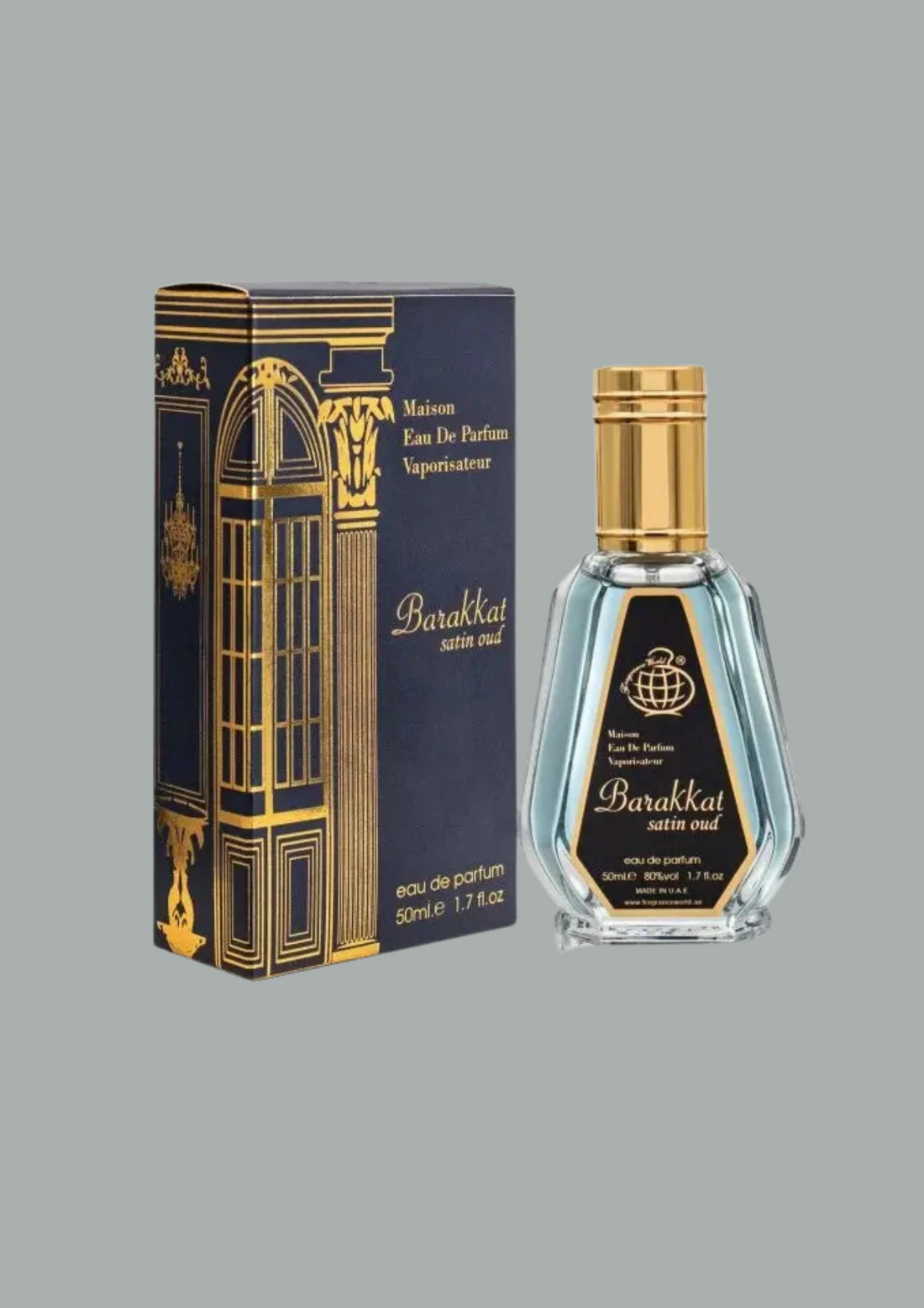 <tc>Eau de Parfum</tc> <tc>Barakkat Satin Oud</tc> - <tc>Fragrance World</tc> 50 ML
