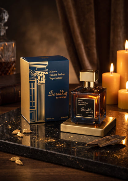 <tc>Eau de Parfum</tc> <tc>Barakkat Satin Oud</tc> - <tc>Fragrance World</tc> 100 ml