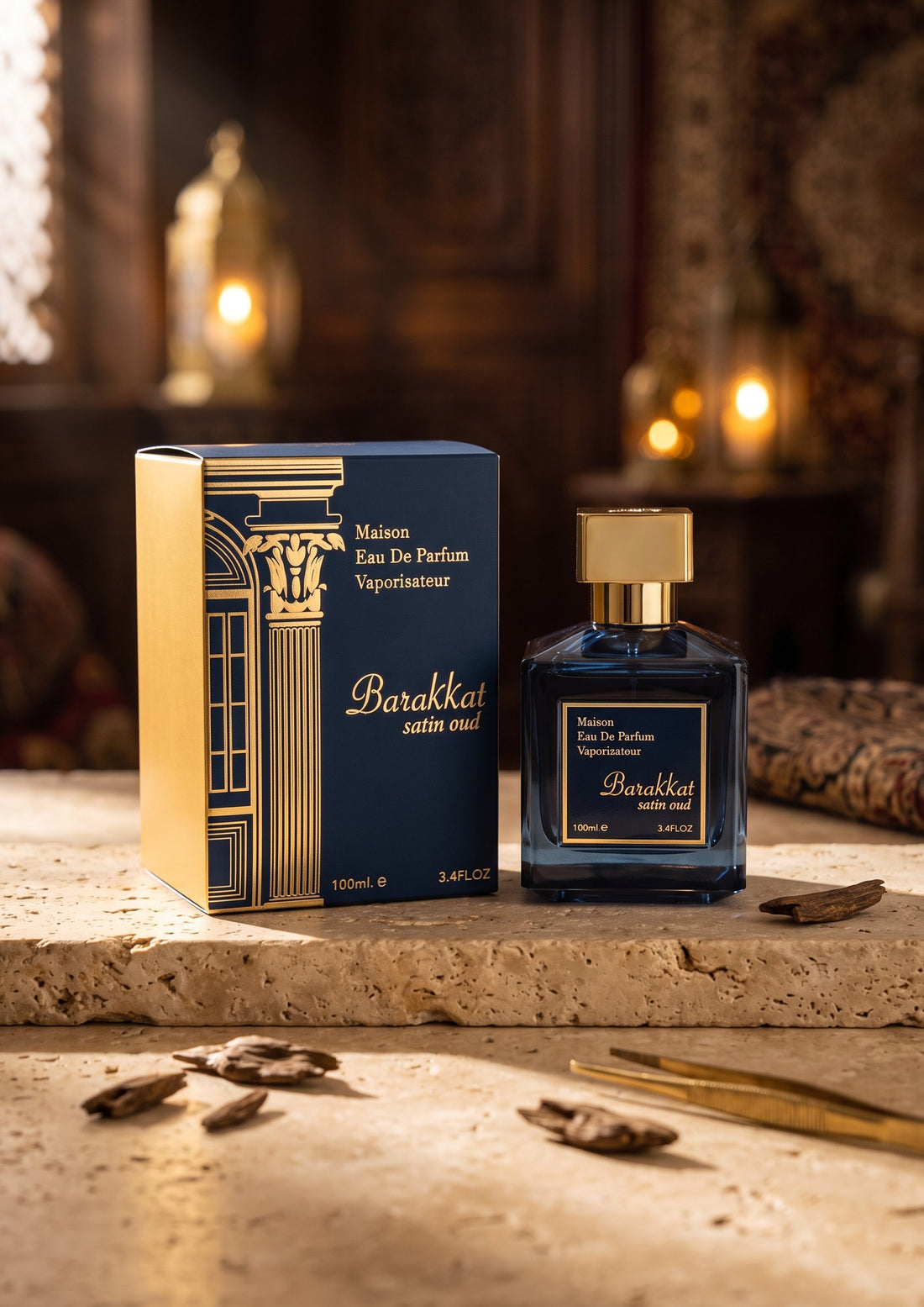 <tc>Eau de Parfum</tc> <tc>Barakkat Satin Oud</tc> - <tc>Fragrance World</tc> 100 ml